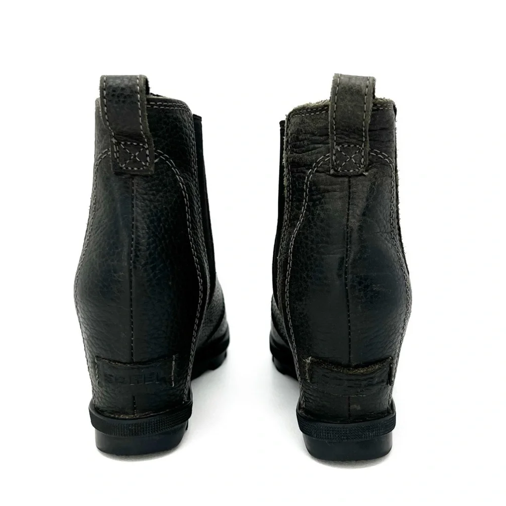 Sorel Joan of Arctic Wedge III Chelsea Wedge Ankle Bootie Black Size 8.5 Boots